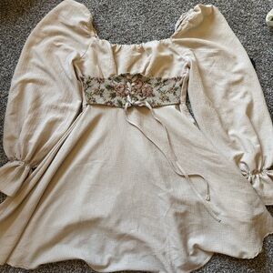 Floral Accent Cottage Core Dress